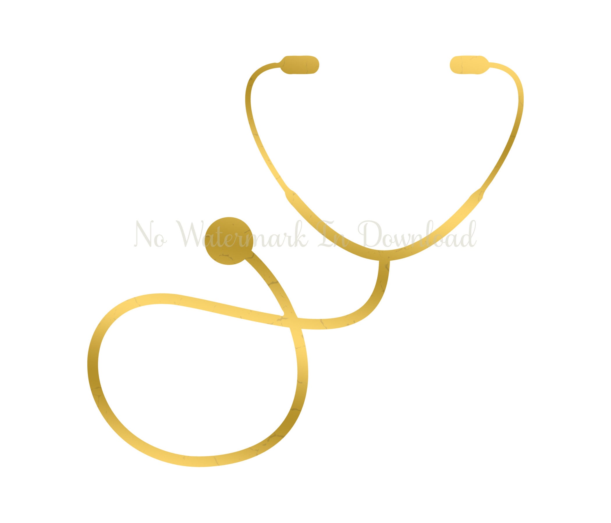 Stethoscope Planner Clip Art Stethoscope Gold Sticker Png Etsy