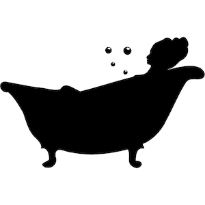 Bubble Bath SVG: Silhouette Clipart, Tub Cutting File (Digital Download)