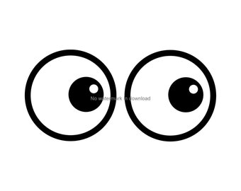 Cartoon Eyes Svg Cutting Cut File, Cartoon Eyes Png Printable Clipart Image, Cartoon Eyes Cut File, Cartoon Eyes Dxf Clipart