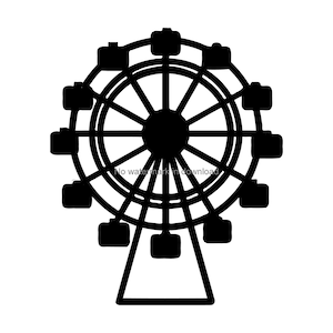 Ferris Wheel SVG Cut Files: Silhouette, Cricut, T-Shirt Design (Digital Download)