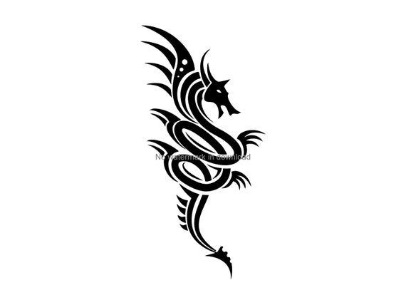 Dragon Clip Art Dragon Svg Dragon Vector Files Tribal | Etsy