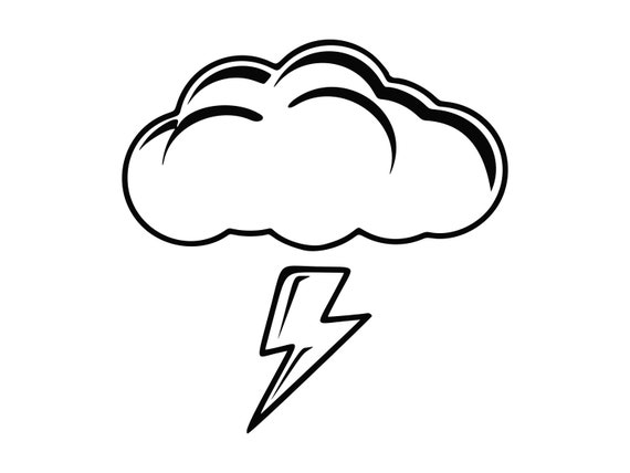 Thunder Svg Lightning Svg Weather Cutting File Thunder Storm Etsy