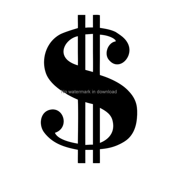 Dollar Sign Svg Digital Download, Dollar Sign Digital Cut File, Dollar Sign Cutting Files, Dollar Sign Svg Cut Files