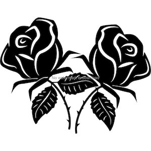 Roses Svg Vector, Rose Clip Art, Flowers, Svg Dxf Png Digitsl Download, Roses Cut Files For Cricut, Roses Silhouette Files, Roses, Laser Svg