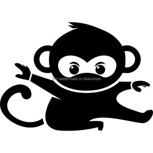 Monkey SVG Cut File: T-Shirt Design, Clipart (Digital Download)
