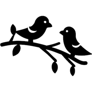 Birds on Branch SVG: Printable Clipart Vector (Commercial Use)