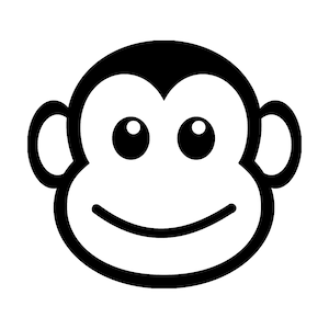 Monkey Head Silhouette Cutting File Clipart SVG DXF jpg png psd Photoshop Element Vector