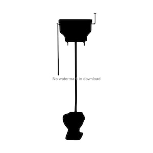 Vintage Toilet Silhouette Cut File, Vintage Toilet Silhouette Files, Vintage Toilet Vinyl Cut File, Vintage Toilet Dxf Cut File