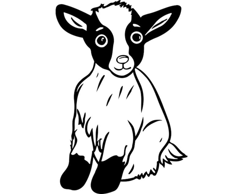 Baby Goat Svg Cutting Image Clip Art Baby Goat Picture Svg Dxf Etsy