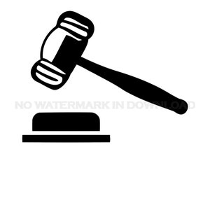 Gavel Clipart: Justice Silhouette Image (Digital Download)