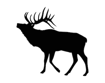 Elk Svg Hunting Svg Silhouette Cutting File Elk Clipart Svg Dxf Png Art Cnc Laser Cut File Tshirt Vector Clip Art
