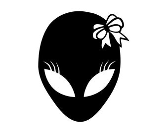 Lady Alien Svg Female Alien Clip Art Girl Alien Svg Files, Alien Clipart Alien Dxf Alien Clipart Alien Silhouette Cut File Png Eps