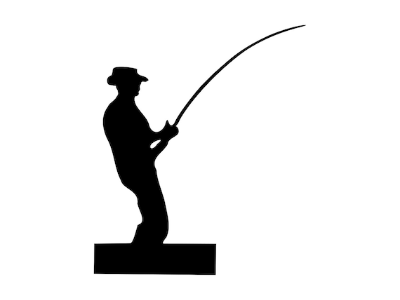 Fishing Svg Man Fishing Svg Fisherman Silhouette Clipart Png Dxf Files for  Cutting File Tshirt Template Vinyl Cnc Laser Engraving File 