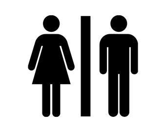 His and Hers Coed Co-Ed Restroom Bathroom Toilet Sign Silhouette Cutting File Clipart SVG DXF jpg png psd Photoshop Element Vector