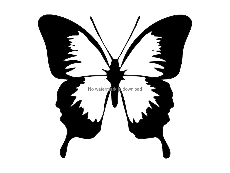 Butterfly Silhouette Svg, Butterfly Vinyl Cut File, Butterfly Svg Dxf Png, Butterfly Svg Cutting Image, Butterfly Cut File, Clipart Image image 1
