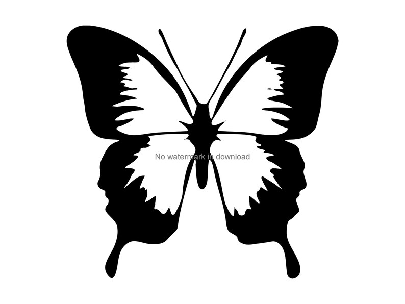 Butterfly Silhouette Svg, Butterfly Vinyl Cut File, Butterfly Svg Dxf Png, Butterfly Svg Cutting Image, Butterfly Cut File, Clipart Image image 1