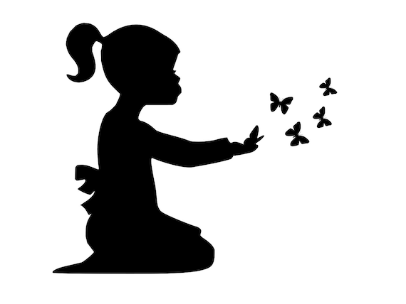 Download Little Girl Butterfly Svg Girl Child Svg Butterflies Svg ...