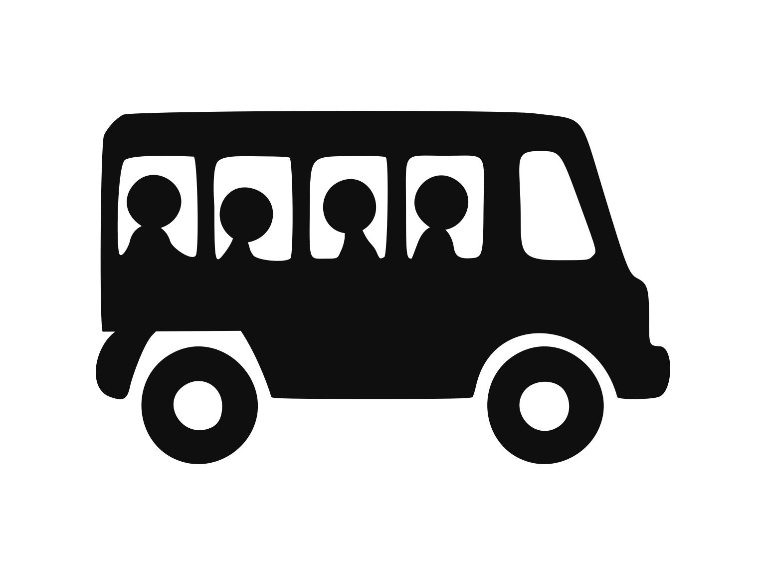 bus driver clipart black and white apple
