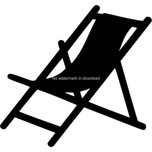 Beach Chair SVG Cut File: Clipart Image, PNG, DXF (Digital Download)