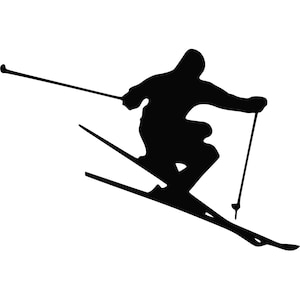 Snow Skiing Svg Png Dxf Cutting File, Snow Skier Iron On Svg, Snow Ski Dxf File, Snow Skiier Clipart Download
