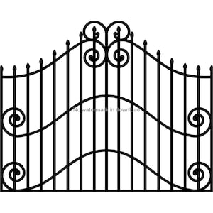 ゲート SVG クリップ アート、フェンス デジタル カット ファイル、ゲート DXF、ゲート ビニール カット ファイル、ゲート PNG ファイル、フェンス ゲートの印刷可能な画像