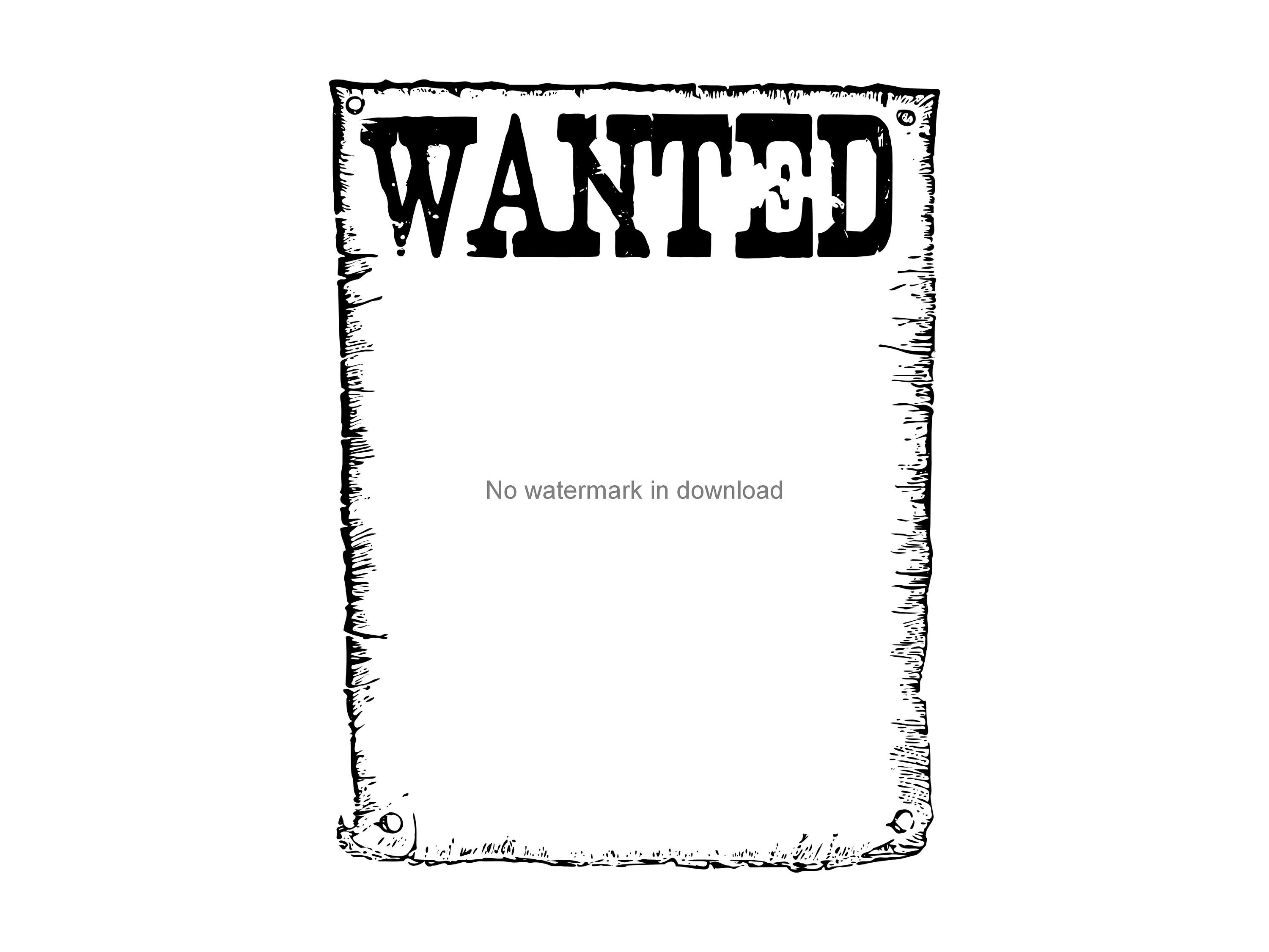 Wanted Poster Svg Vector Wanted Poster Cut File For Cricut Etsy