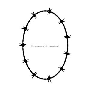 Barbed Wire Oval SVG Clipart: Cutting & Engraving File (Digital Download)