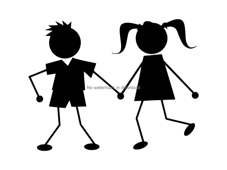 Stick Kids Cut File Stick Figure Cutting Cut File Stick Kids Etsy