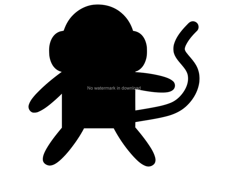 Download Clip Art Monkey Svg Cutting Image Monkey Dxf Clipart Monkey Silhouette Svg Monkey Cricut Cut Files Monkey Cutting Files Monkey Vinyl Cut File Art Collectibles