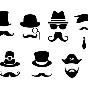 Verkleidung Svg Kostüm Svg Hüte Moustaches svg Party Gesichter Clipart Moustache Vektor Mustache Bilder