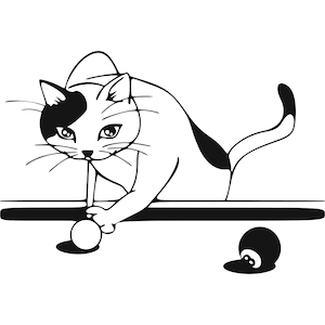 Pool Table Svg Billard Svg Katze Spielen Pool Silhouette Plotterdatei Clipart Svg Dxf Png Sure Cuts A lot Cnc Laser Cut File Tshirt Vektor