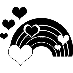 Rainbow Heart SVG Cut Files: T-Shirt Design, Clipart (Digital Download)