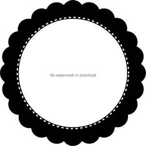 Scalloped Circle Frame SVG: Floral Border Clipart (Digital Download)
