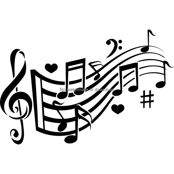 Music Clipart, Music Clip Art, Music Svg, Love Music Theme, Music Digital File, Scrapbook Music, Printable Music Notes, Music Vector Image