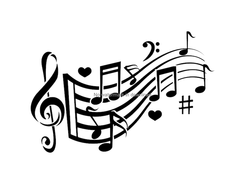 Download Music Clipart Music Clip Art Music Svg Love Music Theme | Etsy