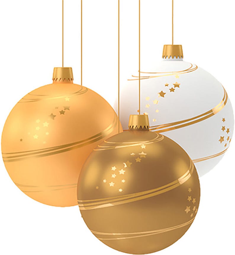 Return Address Label Template Editable Printable PDF Download Gold Christmas Baubles Make All At Once or Individually