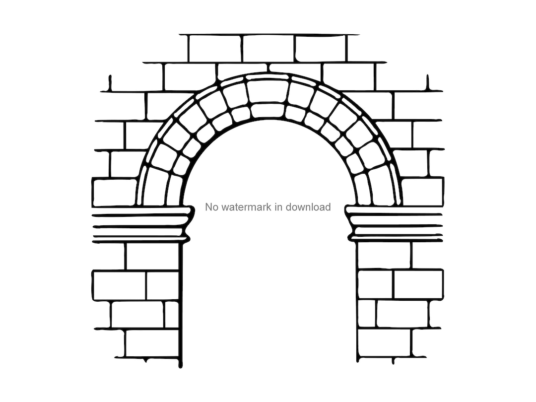 Brick Arch Clipart, Brick Entry Dxf Clipart, Brick Wall Png, Brick Arch ...