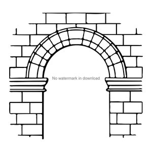 Brick Arch Clipart, Brick Entry Dxf Clipart, Brick Wall Png, Brick Arch Vinyl Cut File, Brick Archway Svg Cut File, Brick Arch Vector Image