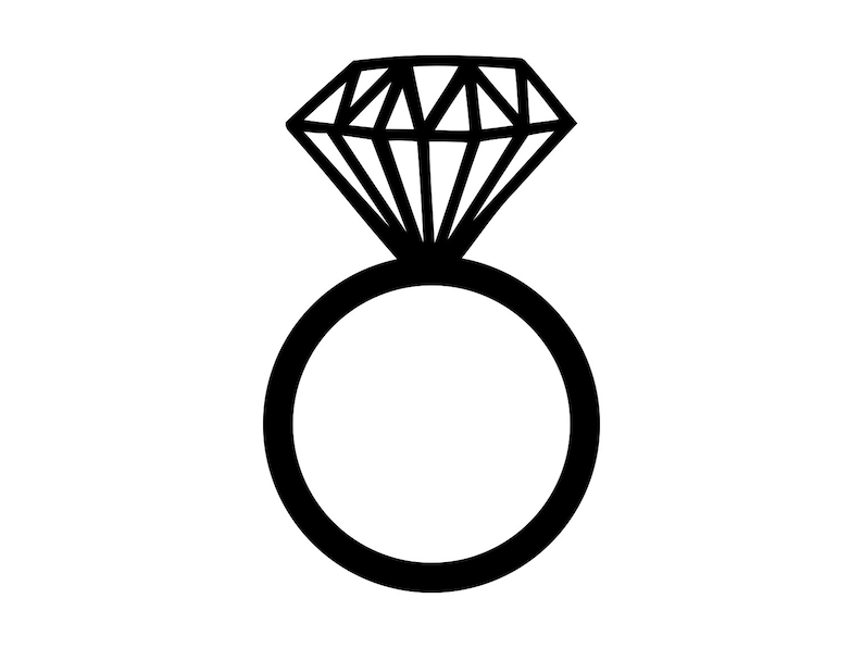 Diamond Ring Svg Wedding Ring Svg Clip Art Vector Dxf Pdf Etsy Israel ...
