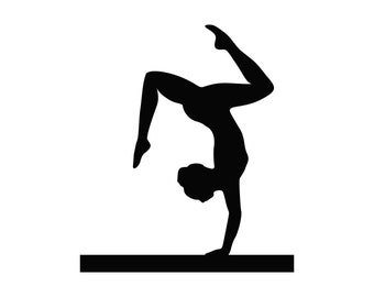 Gymnastics SVG: Acrobat Tumbling Clip Art (Digital Download)