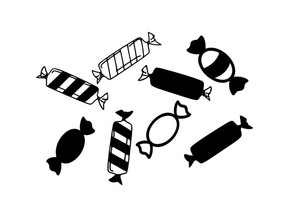 black and white candy clipart