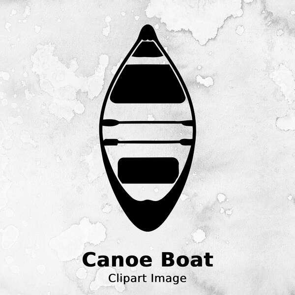 Canoe Boat Clipart Image Digital, Canoe boat outline vector image, canoe clip art