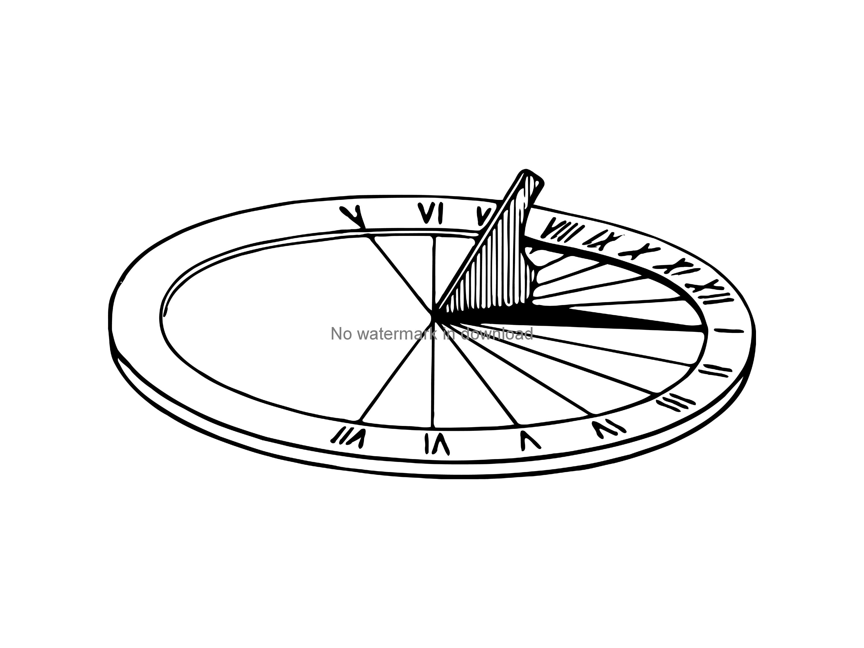 Sundial Svg Sun Dial Clipart Sundial Cut File Sundial Etsy