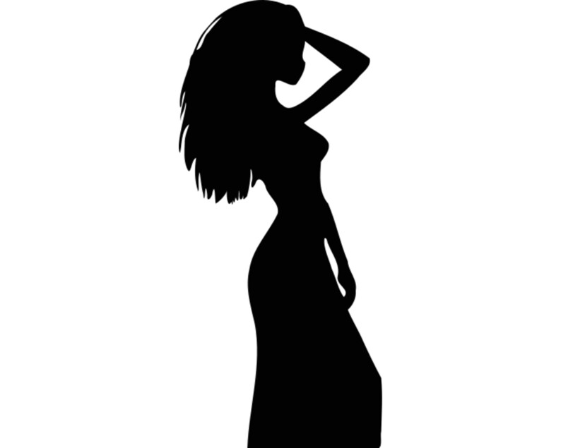 Beautiful Woman Silhouette Svg Printable Art Pdf Clip Art - Etsy