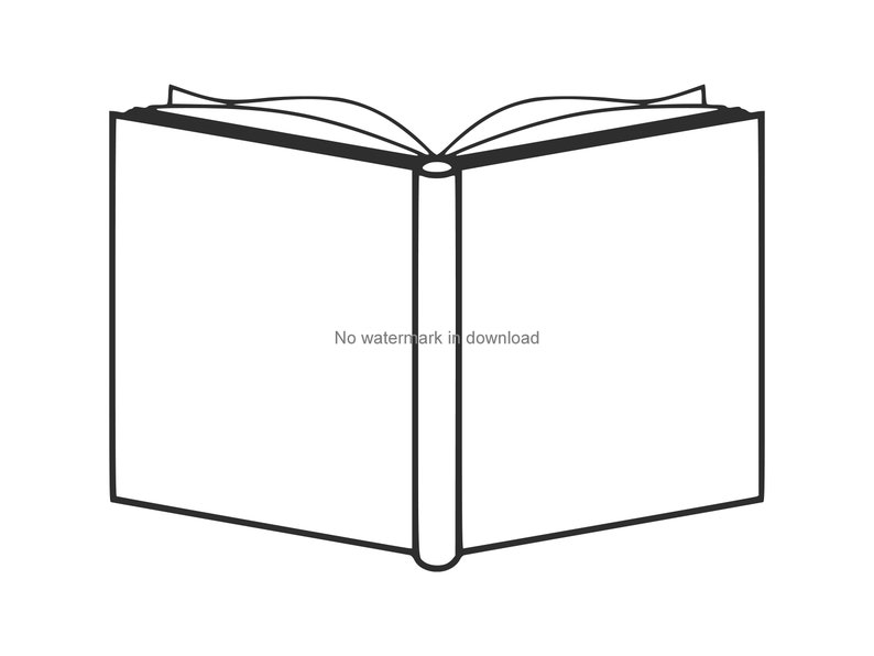 Open Book Dxf File Open Book Svg Image Open Book Cricut Cut Files Open