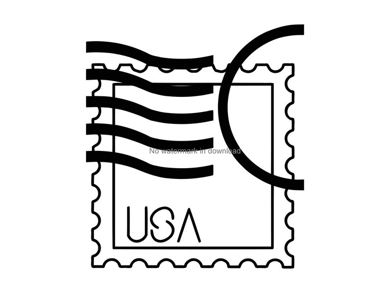 Postage Stamp Svg Cut Files, Postage Stamp Cut File, Postage Stamp Cutting Image, Postage Stamp Svg Clipart Image image 1