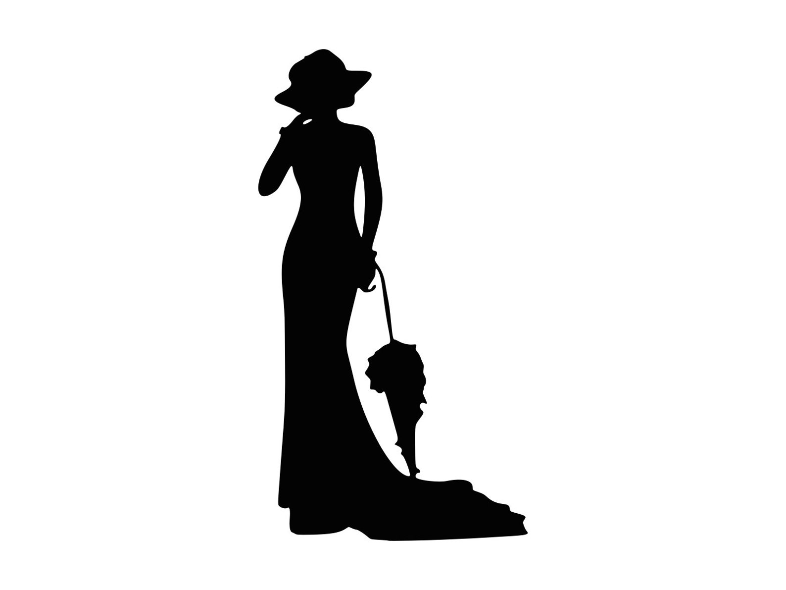 Vintage Lady Svg Elegant Lady Svg Lady Silhouette Cutting File image 0.