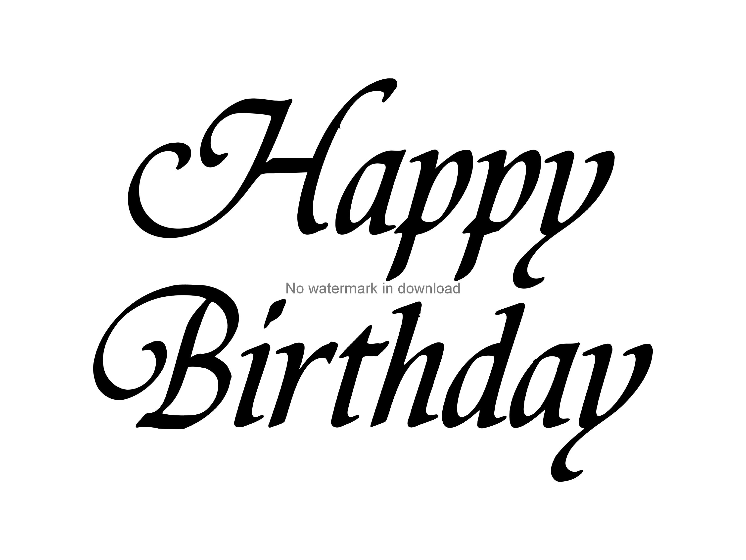 Happy Birthday Font Silhouette SVG