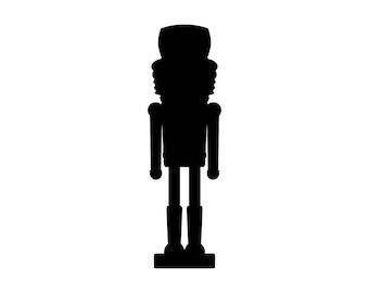 Silueta de Cascanueces SVG: Clipart navideño, archivos PNG DXF (descarga digital)