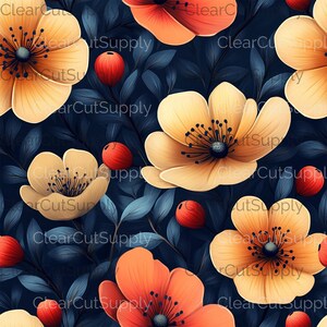 Lebendige Blumenmuster-Sammlung - 9 einzigartige nahtlose Designs für Clipart, Sofort-Download und Sublimationsprojekte